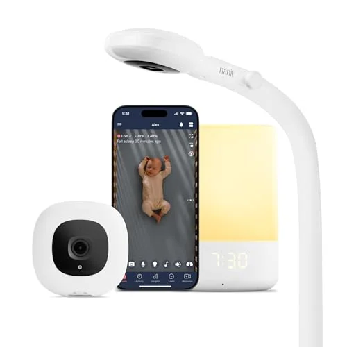 Premium Smart Baby Monitor with Floor Stand 1080p HD WiFi Camera and Sleep Tracking (White) u7ya3