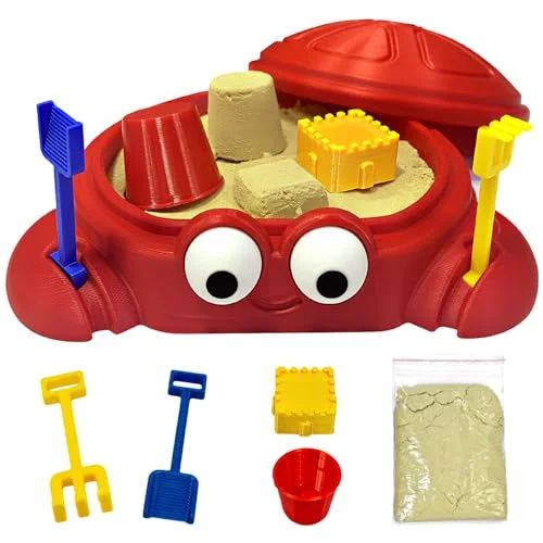 Mini Crab Zen Garden Desktop Sand Box with Lid Premium Office Desk Decor (15 cm x 15 cm) n3rao