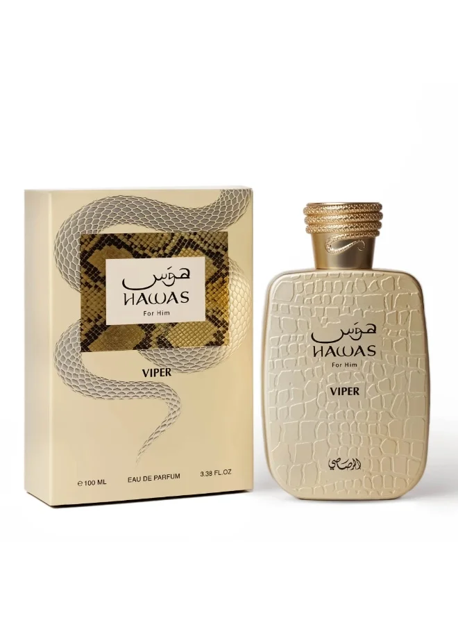 Rasasi Hawas Viper Eau de Parfum for Men Premium Long-Lasting Fragrance (100 mL) mw4ix
