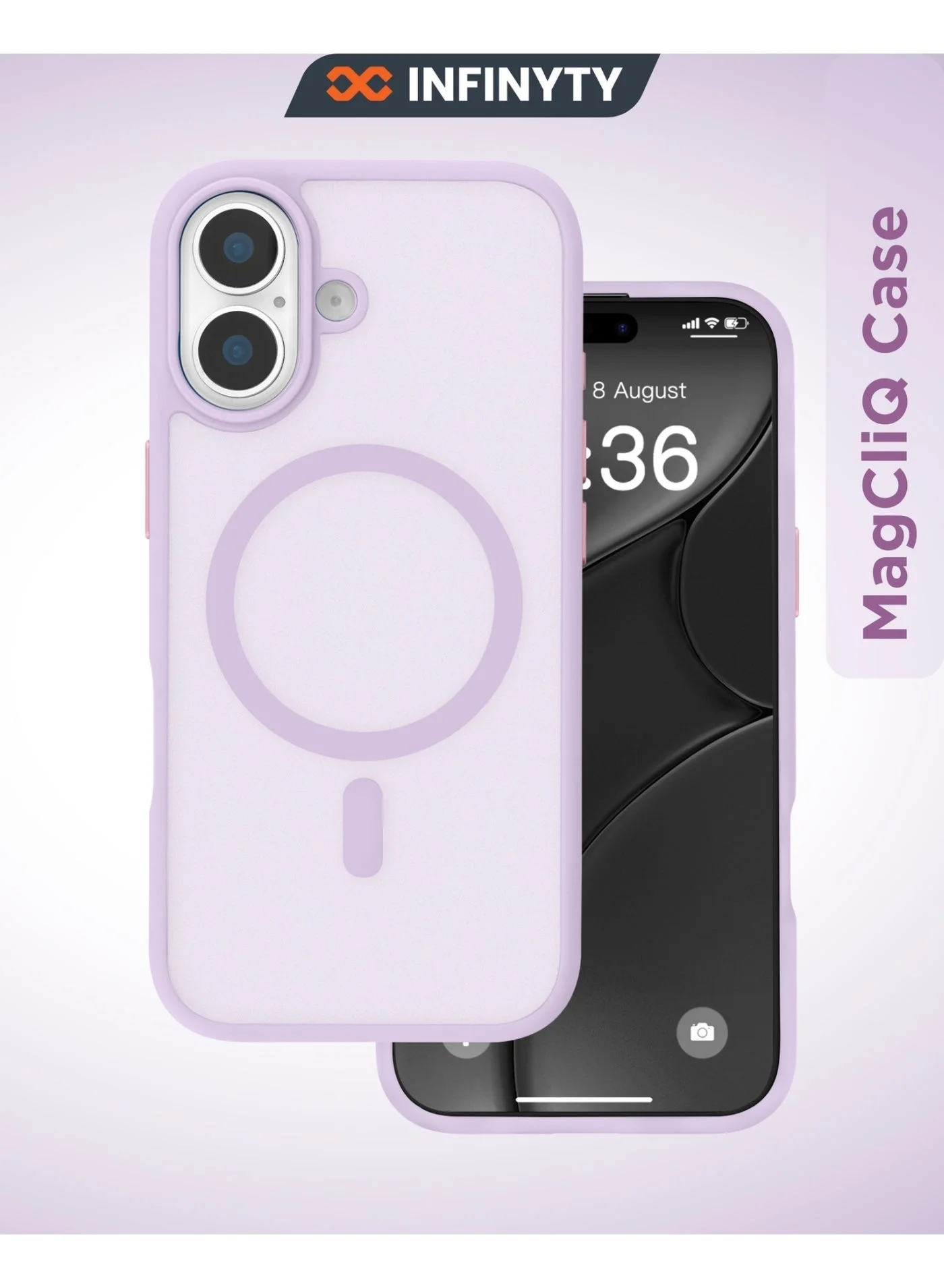 INFINYTY Smartphone 17 Frosted Case Matte Finish Anti-Slip Grip with MagSafe Compatibility (Gleam Purple) by31a