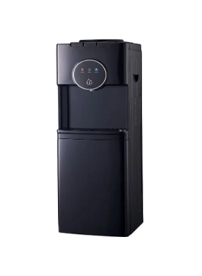 Premium Top Loading Water Dispenser with Built-in Refrigerator Cabinet Hot and Cold 3 Taps (Black) iqtzr