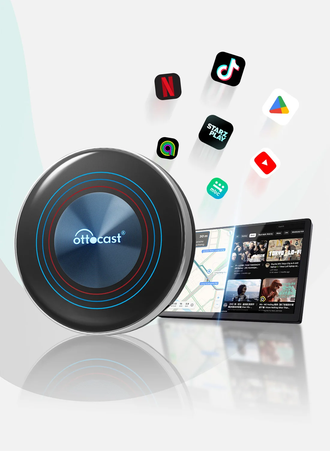 Premium Multimedia AI Box for Vehicles with Wireless CarPlay Support (Black, 1 Unit) eb8jf