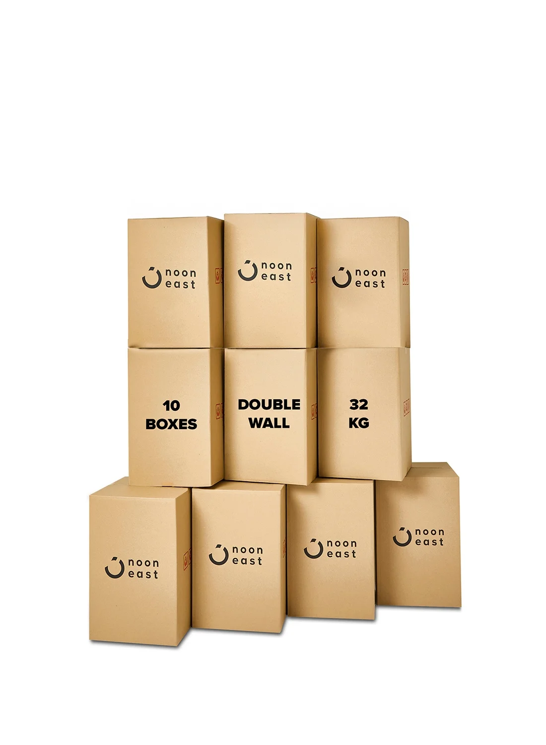 Noon East Large Double Wall Corrugated Moving Boxes (Brown, 45 x 45 x 70 cm, 10-Pack) 2nlhs