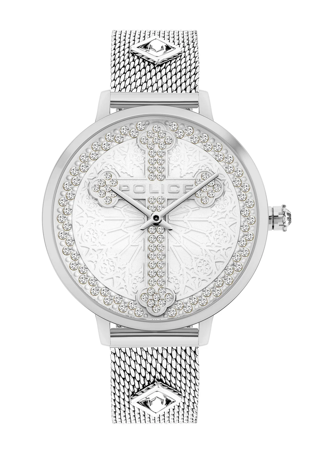 Premium Analog Quartz Watch for Women Stainless Steel Bracelet Silver Dial (36mm) yy7fm