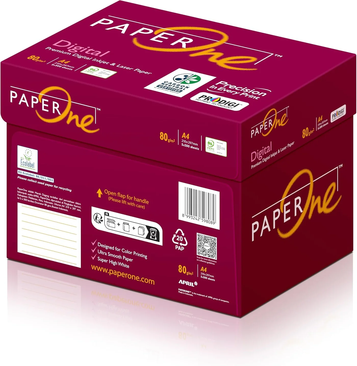 Premium Digital Copy Paper A4 80 GSM (5 Reams per Carton) Carbon Neutral Office Stationery nd69b