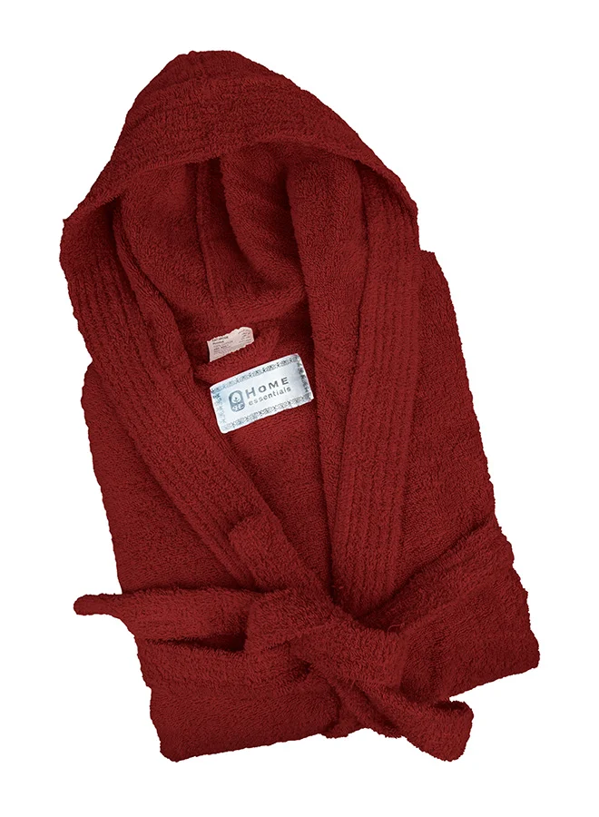 Home Essentials Unisex Bathrobe Cotton Premium Soft Highly Absorbent Loungewear for Men and Women (Burgundy, Adult One Size) 0stux
