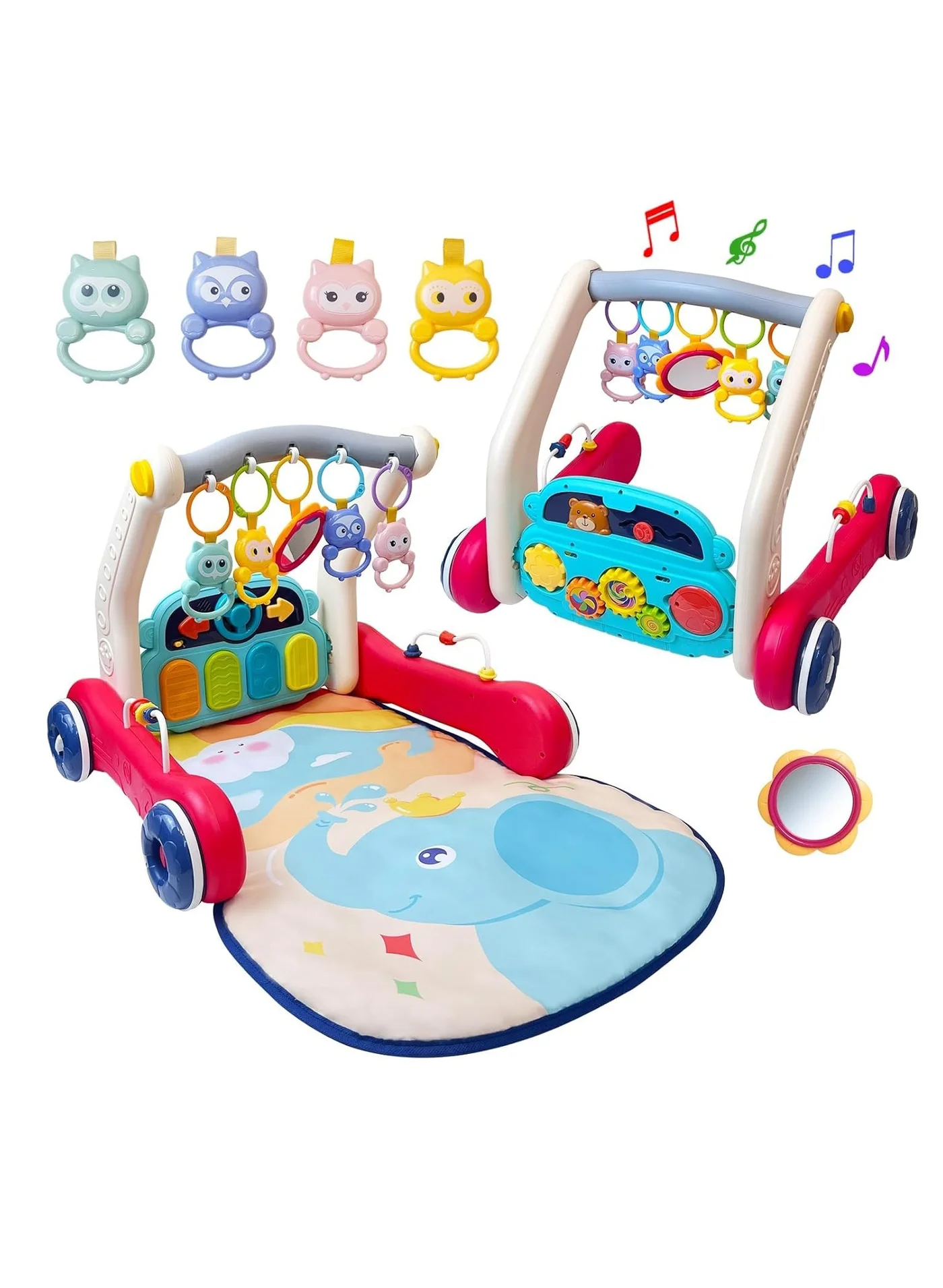 NNEWVANTE Baby Activity Gym Play Mat with Detachable Musical Piano and Rattles (Multicolor, 80 cm x 60 cm) 6kfsi