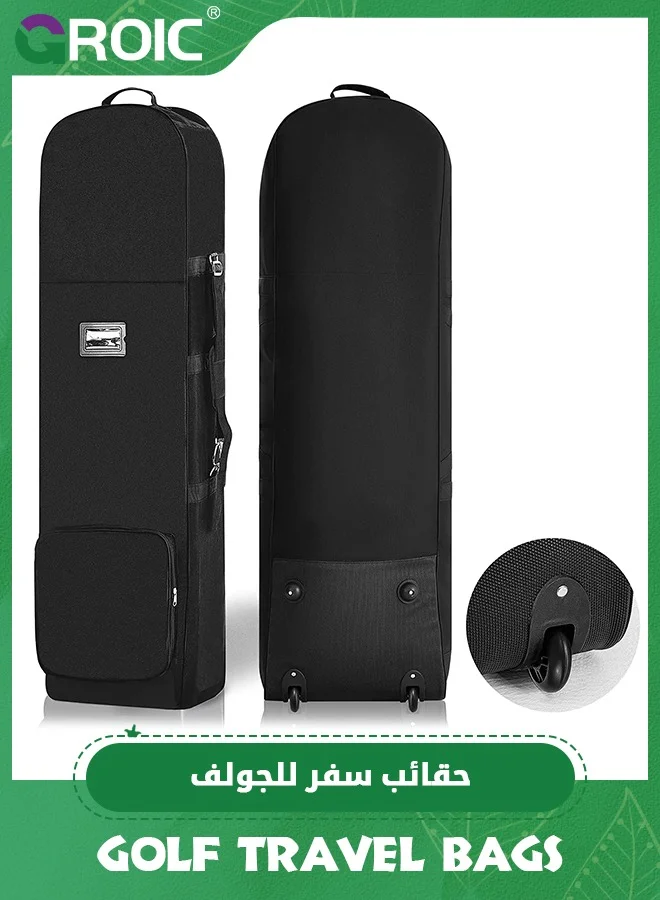 GROIC Padded Golf Travel Bag with Wheels (600D Oxford, Foldable, Heavy-Duty) for Airline Club Protection hi5mo