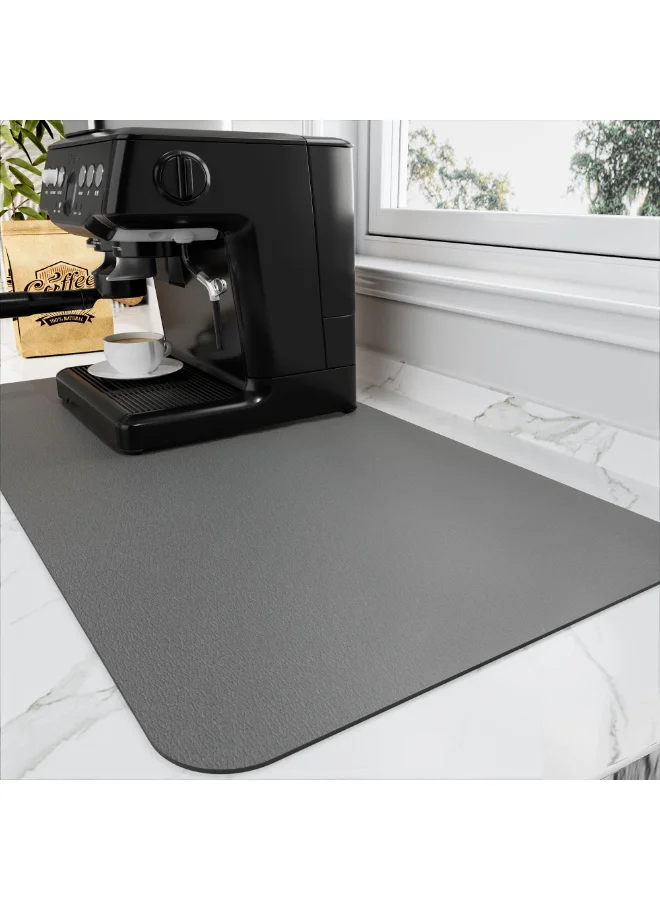 Kunshao Coffee Mat Absorbent Dish Drying Pad for Kitchen Countertop (Grey, 40x50cm) fqlzw