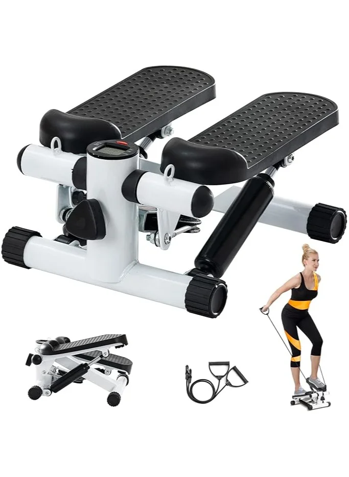 JoyousSto Mini Twist Stepper Home Exercise Machine with Resistance Bands and LCD Monitor (150kg Capacity) qf1zh