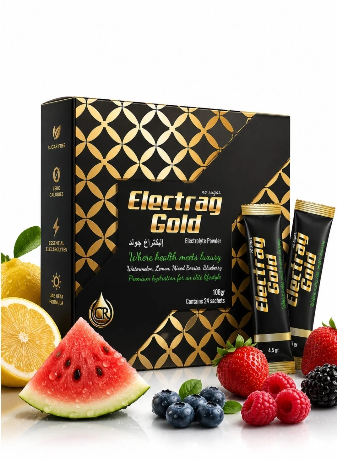 Electrag Gold Electrolyte Hydration Powder Mix (Mixed Fruits, 24 Sachets) s829g