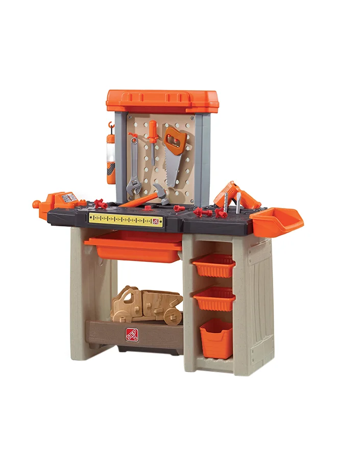 Premium Kids Handyman Workbench Activity Station (Orange, 90x92x33cm) tygkv