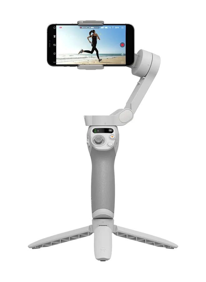 Premium 3-Axis Smartphone Gimbal Stabilizer for Vlogging and Content Creation (Grey, Portable Foldable Design) rtc3i