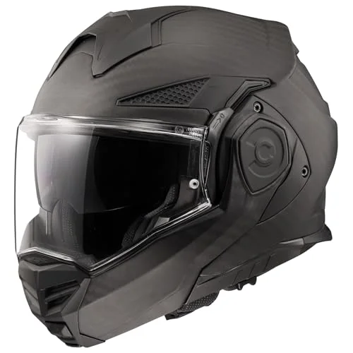 Premium Carbon Fiber Modular Motorcycle Helmet Lightweight Full-Face Protection (Matte Black, Small) dzae2