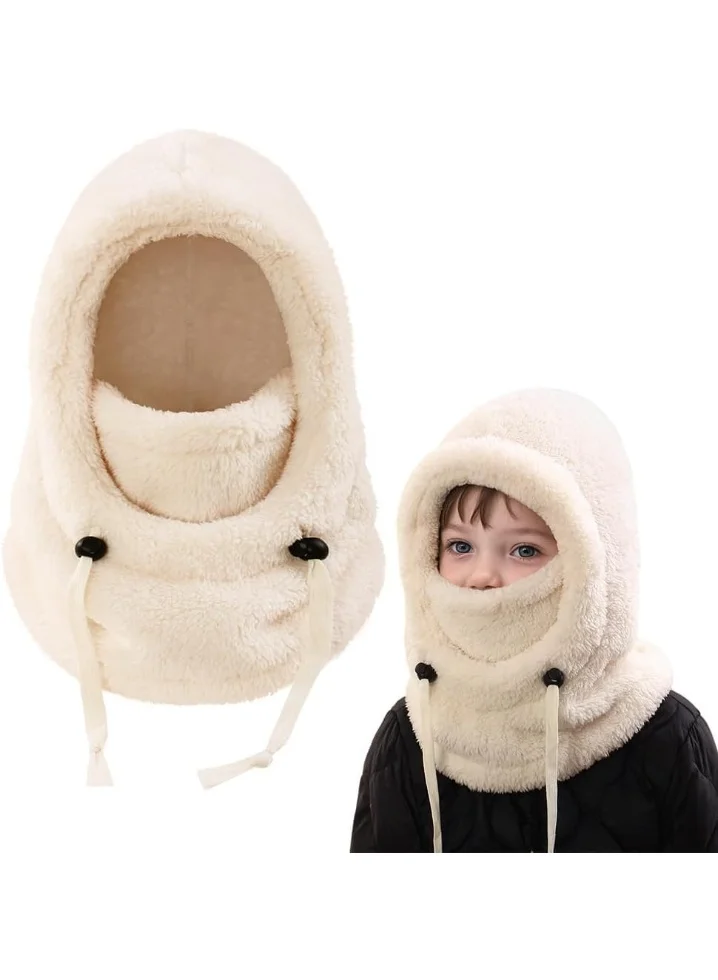 SYOSI Thermal Fleece Balaclava Windproof Ski Mask with Adjustable Drawstring for Outdoor Sports (White, M) 94hhk