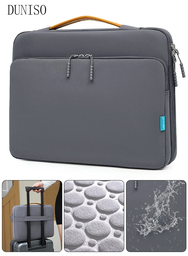 DUNISO Laptop Bag 15.6 Inch Water-Resistant Business Briefcase Professional Messenger Handbag for Men and Women (Solid, 15.6 Inch) 7ek39