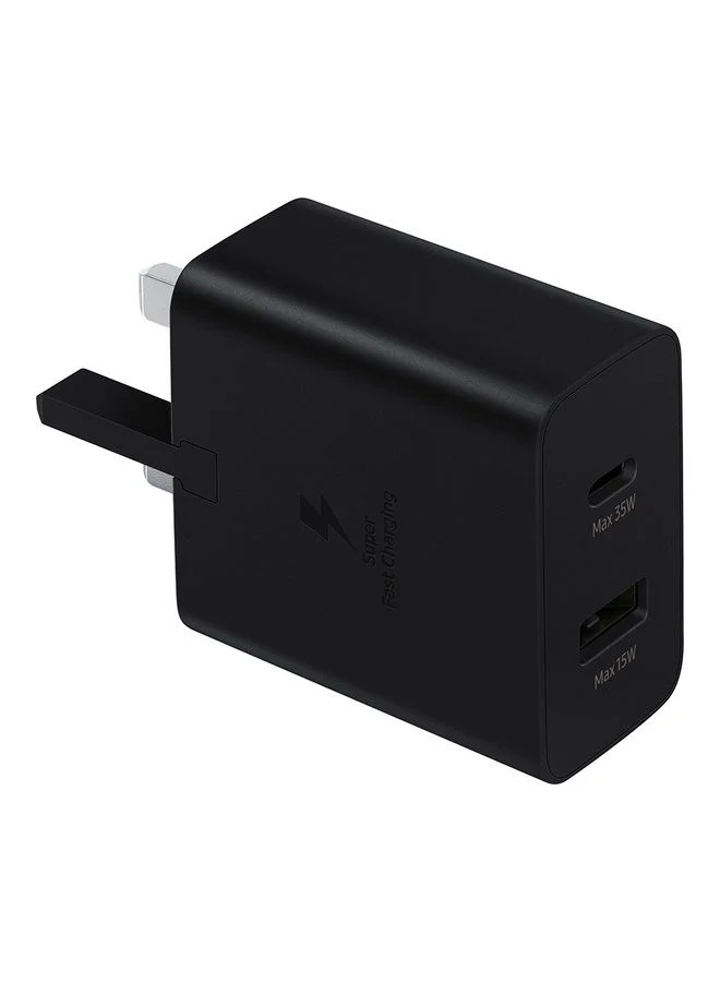 Ultra-HD Dual Port Power Adapter 35W Fast Charging Wall Charger (Black, 35W) cxn4m