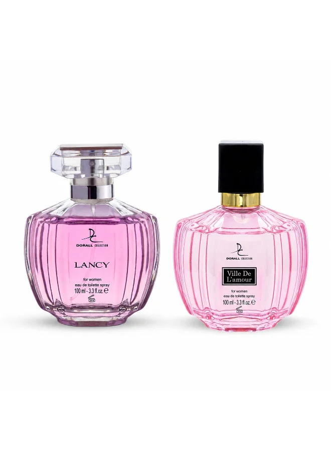 Dorall Collection Day To Night Women Perfume Set (Ville De L'Amour & Lancy, 2 x 100 mL) mxrdg