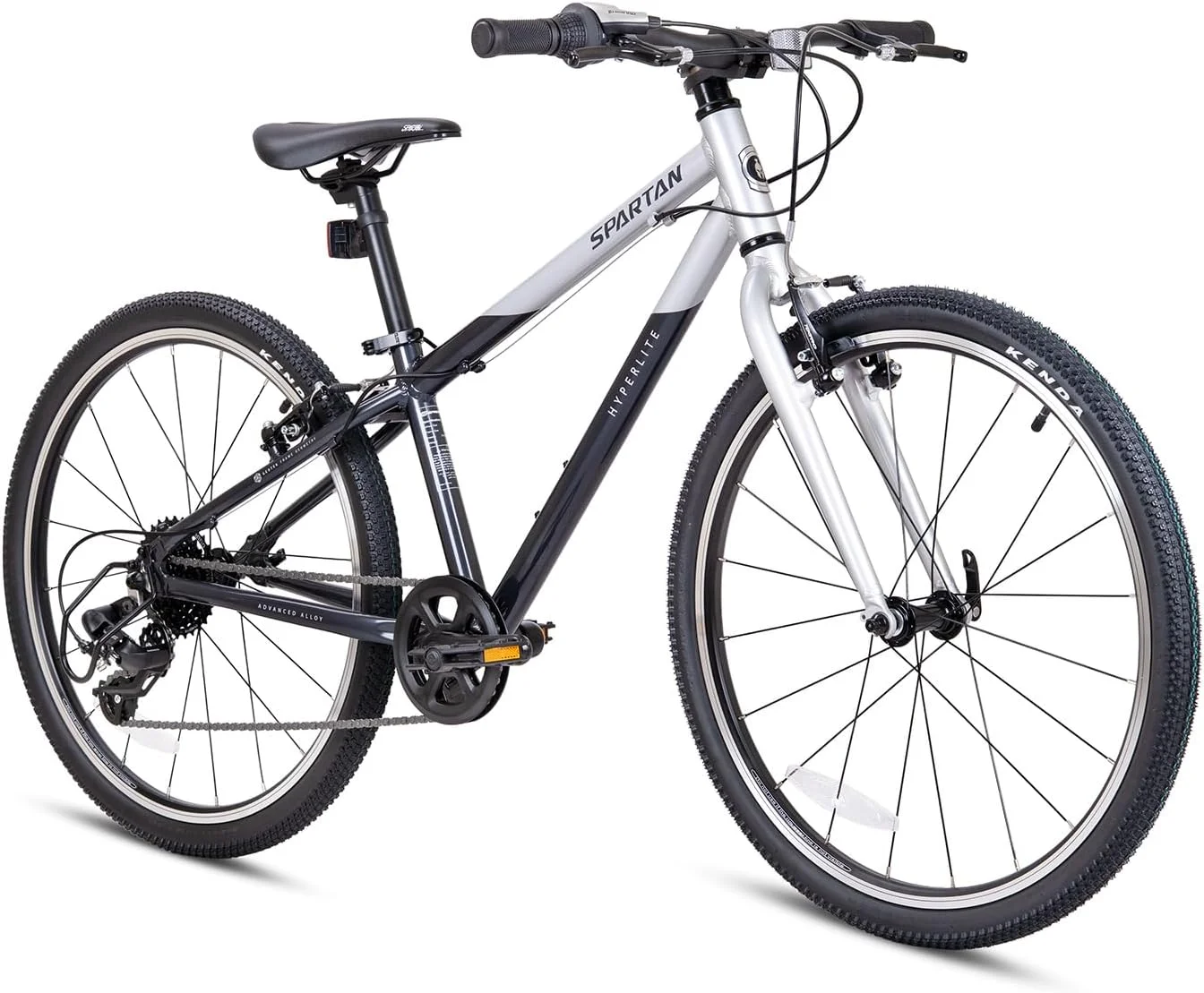 Spartan 24-Inch Road Bike Lightweight Steel Frame 8-Speed Gear System (Silver/Black, 24-Inch) ddoxu