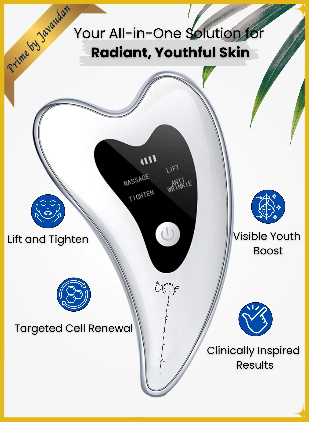 Prime by Javaudan Electric Gua Sha Facial Sculpting Device with Heat and Vibration (Red, 1 Piece) p5e0k