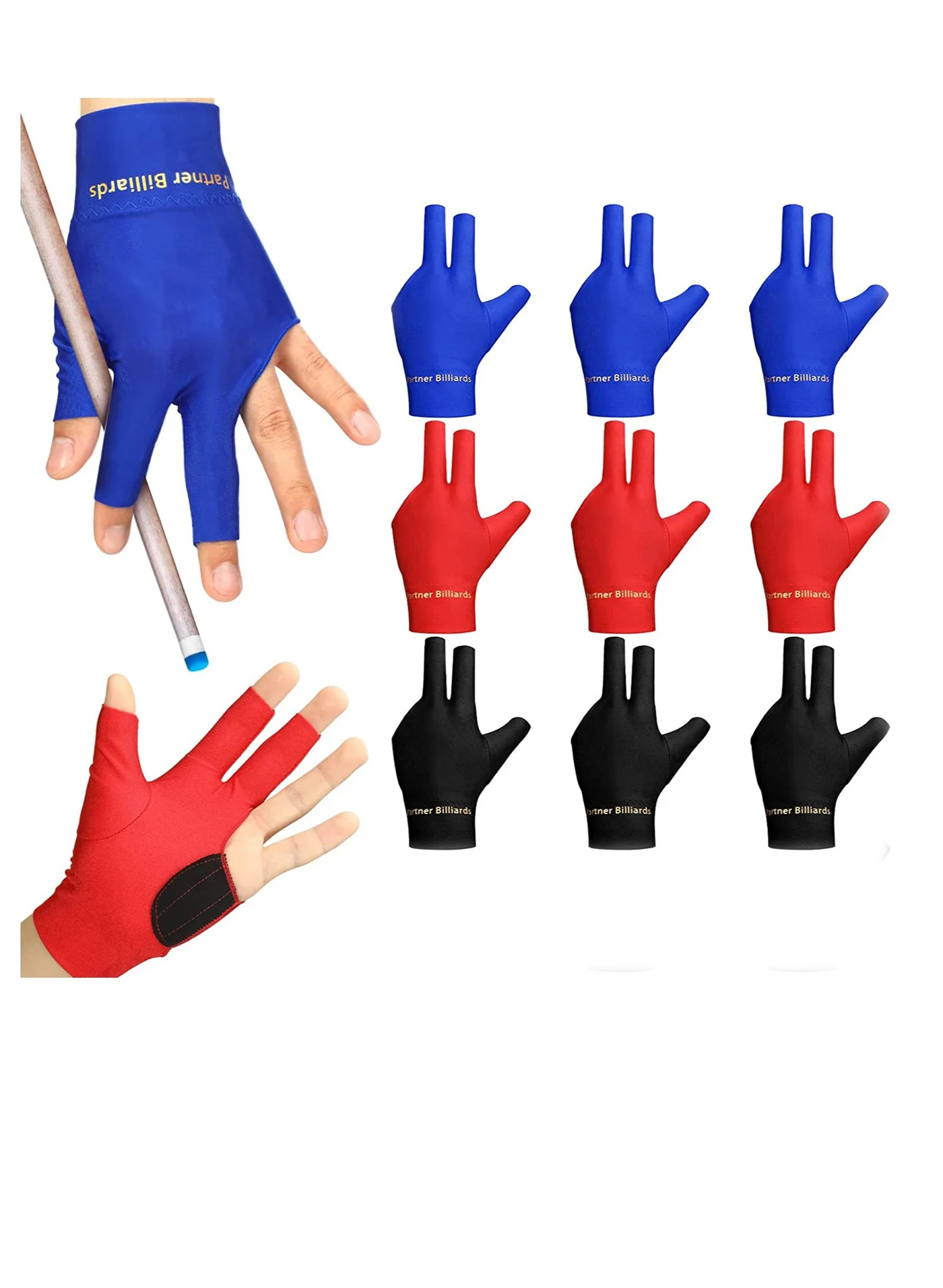 SYOSI Billiard Pool Glove Breathable Elastic Snooker Cue Accessory for Left Hand (Unisex, One Size) ddwth