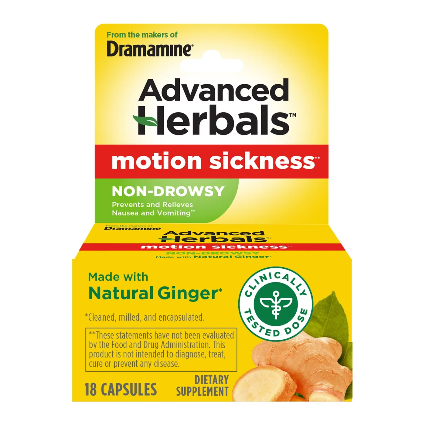 Advanced Herbals Motion Sickness Relief with Natural Ginger (18 Count) e6i0c