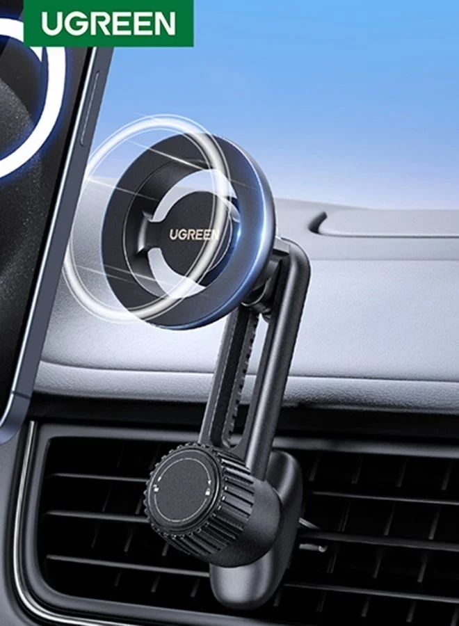 Premium Magnetic Car Phone Mount Air Vent Holder 360-Degree Rotatable Ultra-Stable Design for Smartphones (Black) luvo9
