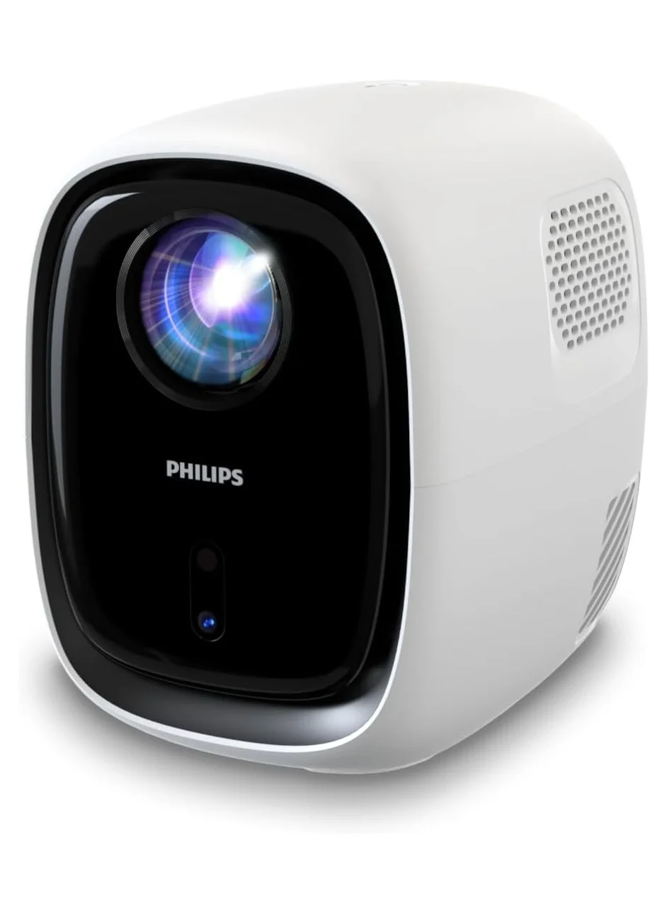 Premium Home Theater Projector Full HD 720p with Wi-Fi Mirroring and Stereo Sound (White) ates4