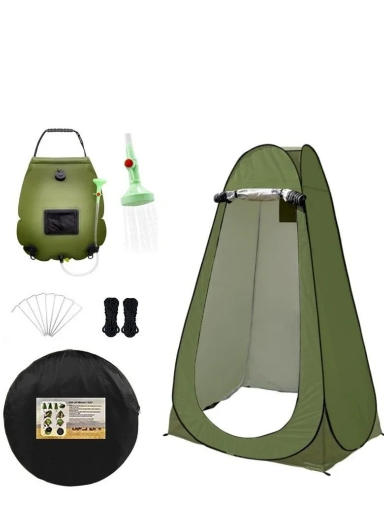 WALALLA Pop Up Camping Privacy Tent with 20L Solar Shower Bag, Waterproof Outdoor Changing Shelter with Sun Canopy for Beach and Hiking (20L) tee0c