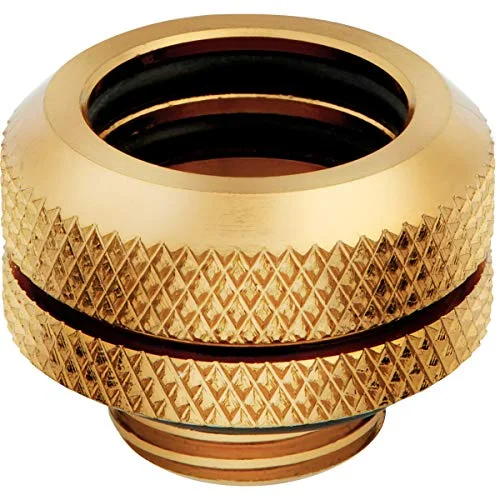 Premium Hardline Compression Fittings for Liquid Cooling Systems (14mm OD, G1/4 Thread, Solid Brass, 4-Pack) Gold tb3fj