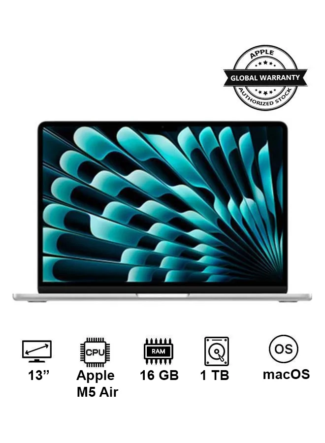 Premium Smart Laptop Air 13-Inch Display 24GB RAM 1TB SSD 10-Core CPU Silver (13 Inch) o9rd0