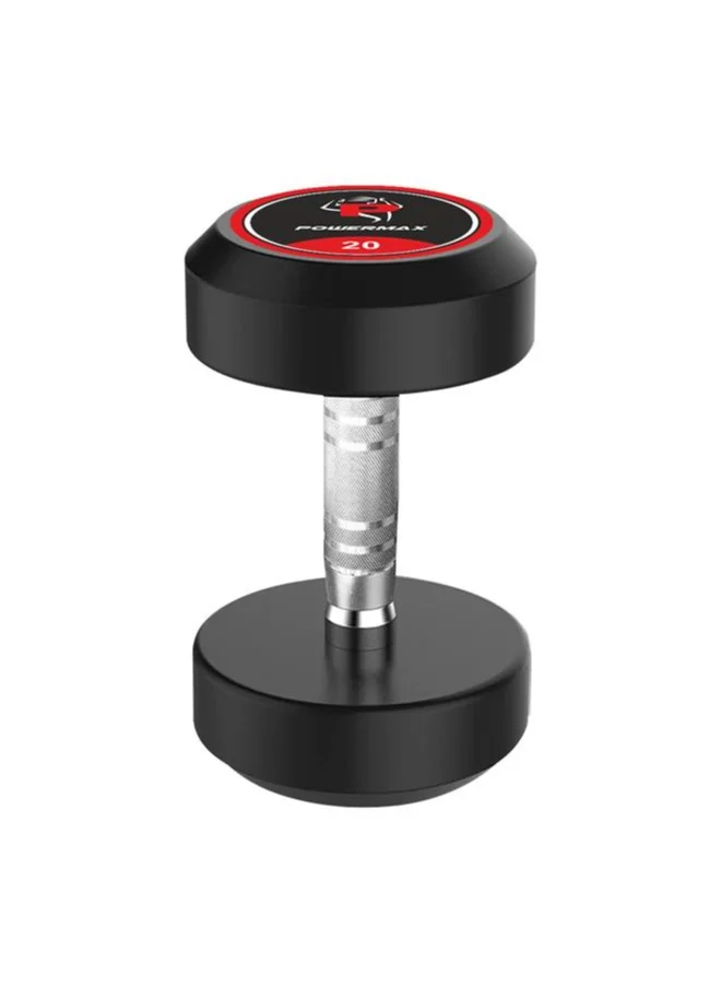 PowerMax Fitness Professional Rubber Coated Round Dumbbell (Black, 20kg) h8jrp