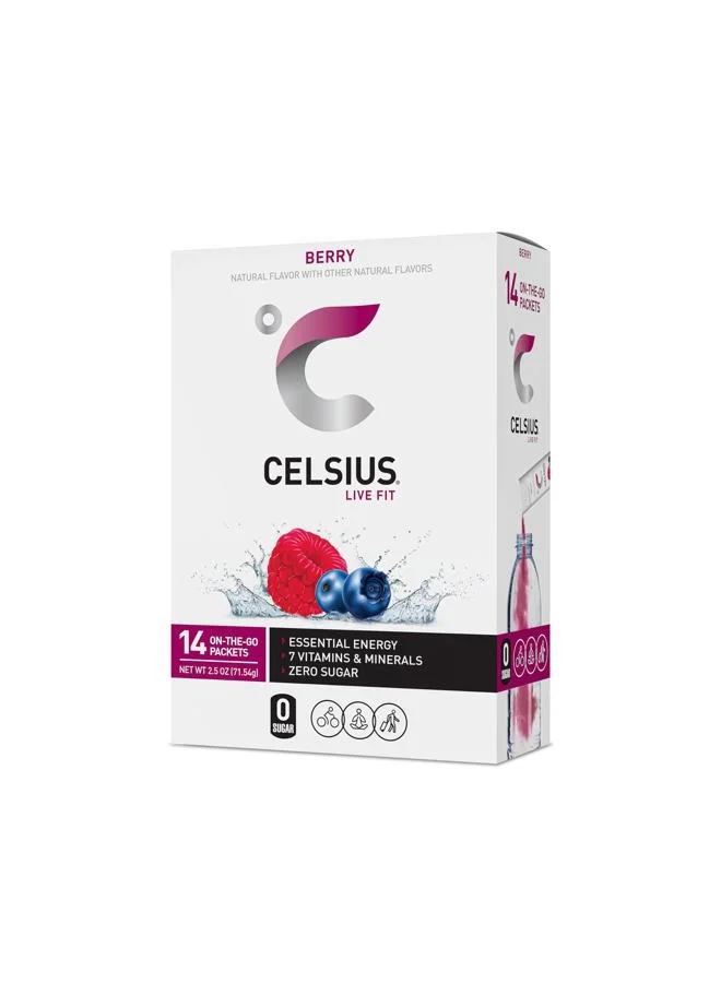 Energy Powder Stick Packs Zero Sugar Berry Flavor (14 Sticks per Pack, 70 g) dbbgl