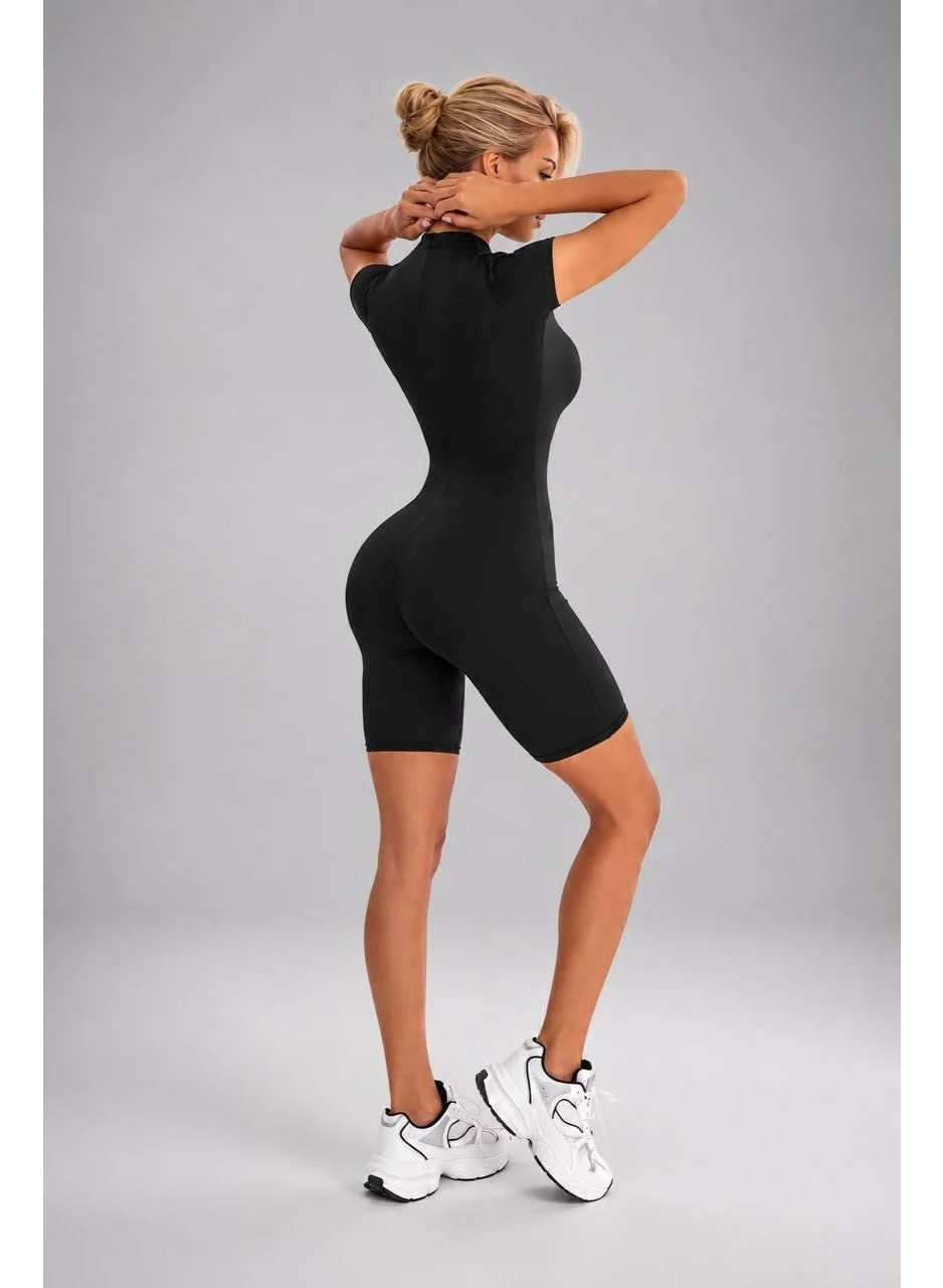 Bona Fide Women¡¯s One Piece Workout Jumpsuit Athletic Romper with Tummy Control and Sculpting Fit (Black, Medium) ia707