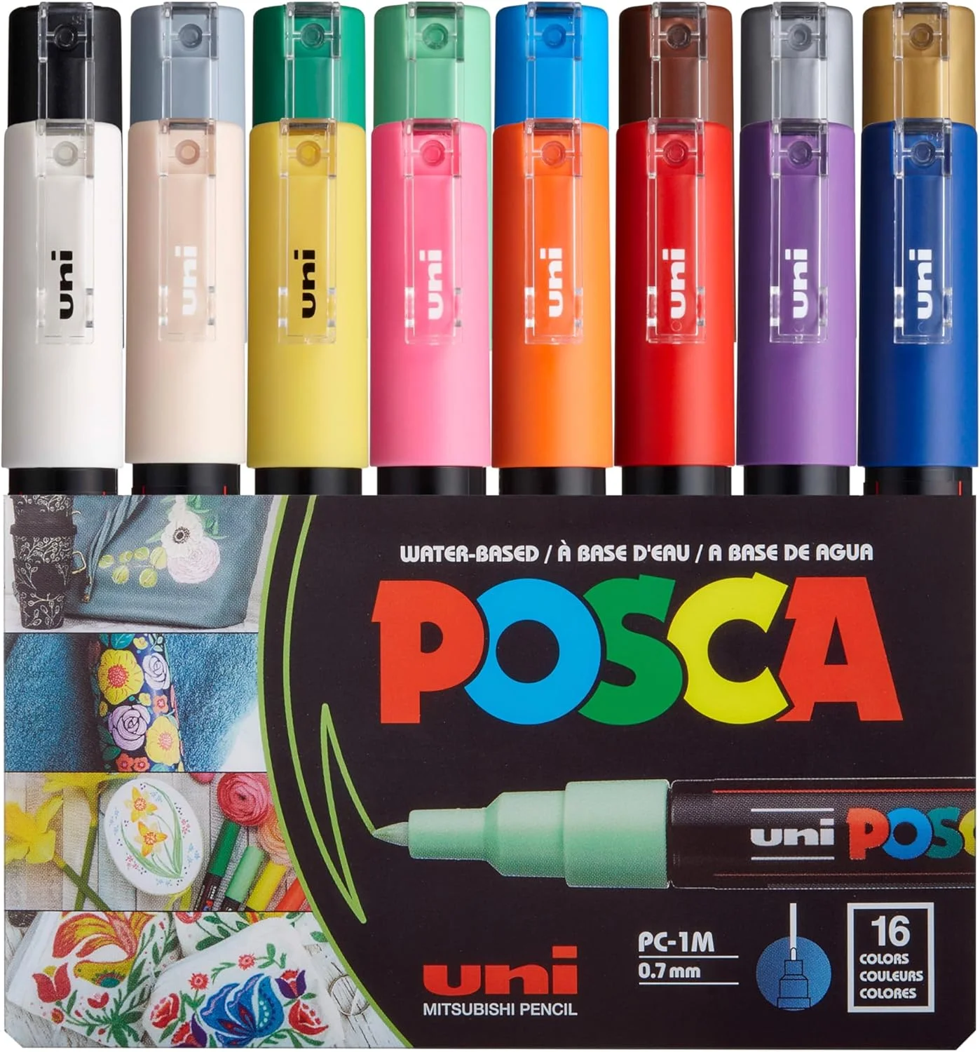 Premium Acrylic Paint Marker Set Extra Fine Tip (16 Colors, 0.7 mm) Professional Art Supplies for Drawing and Crafting f4ase
