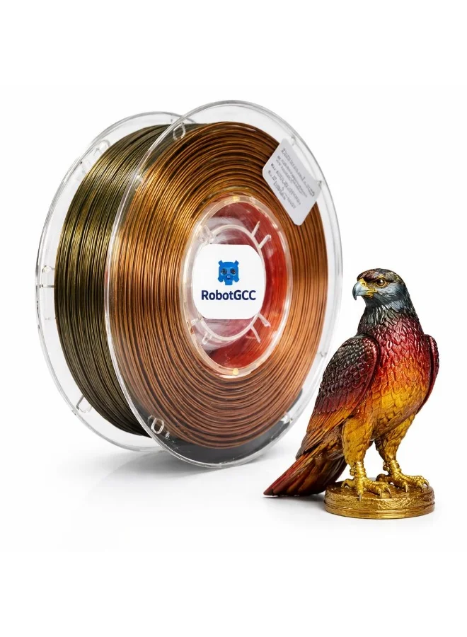 Robotgcc Triple Color Silk PLA 3D Printer Filament (Black Red Gold, 1.75mm) Premium Metallic Finish for Decorative Models 36qnm