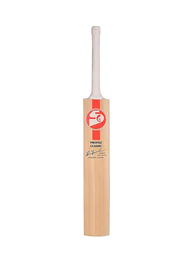 SG Profile Classic Kashmir Willow Cricket Bat (Multicolor, Short Handle) Premium Professional Sports Equipment for Men pc5nj