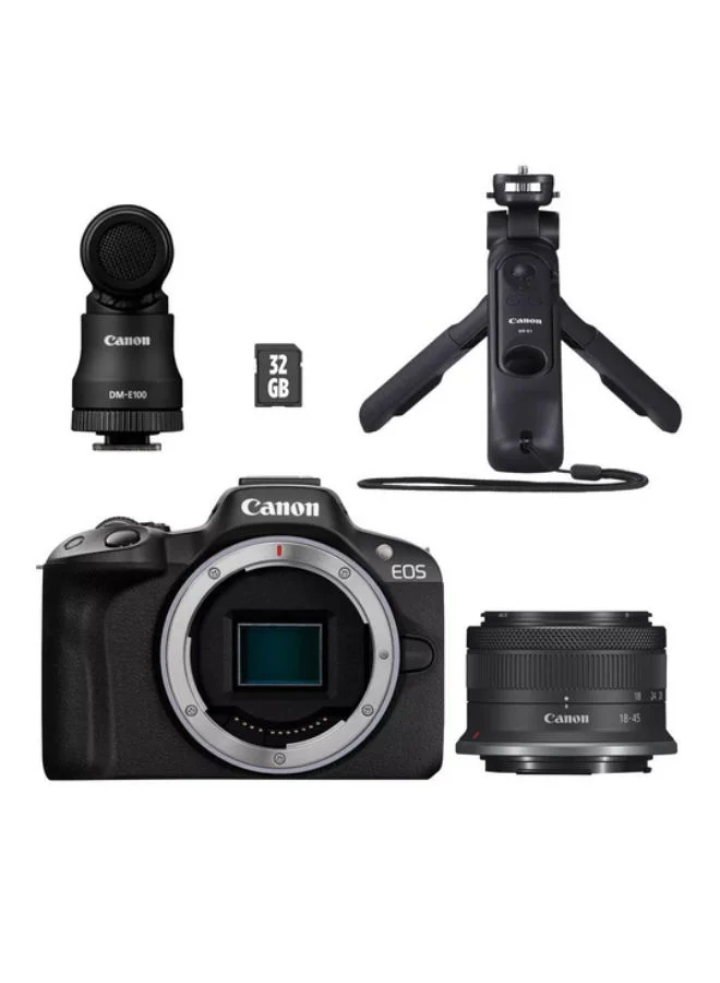 Premium Mirrorless Digital Camera Content Creator Kit with 18-45mm Lens (Black, Compact Professional Photography Set) hvyaw
