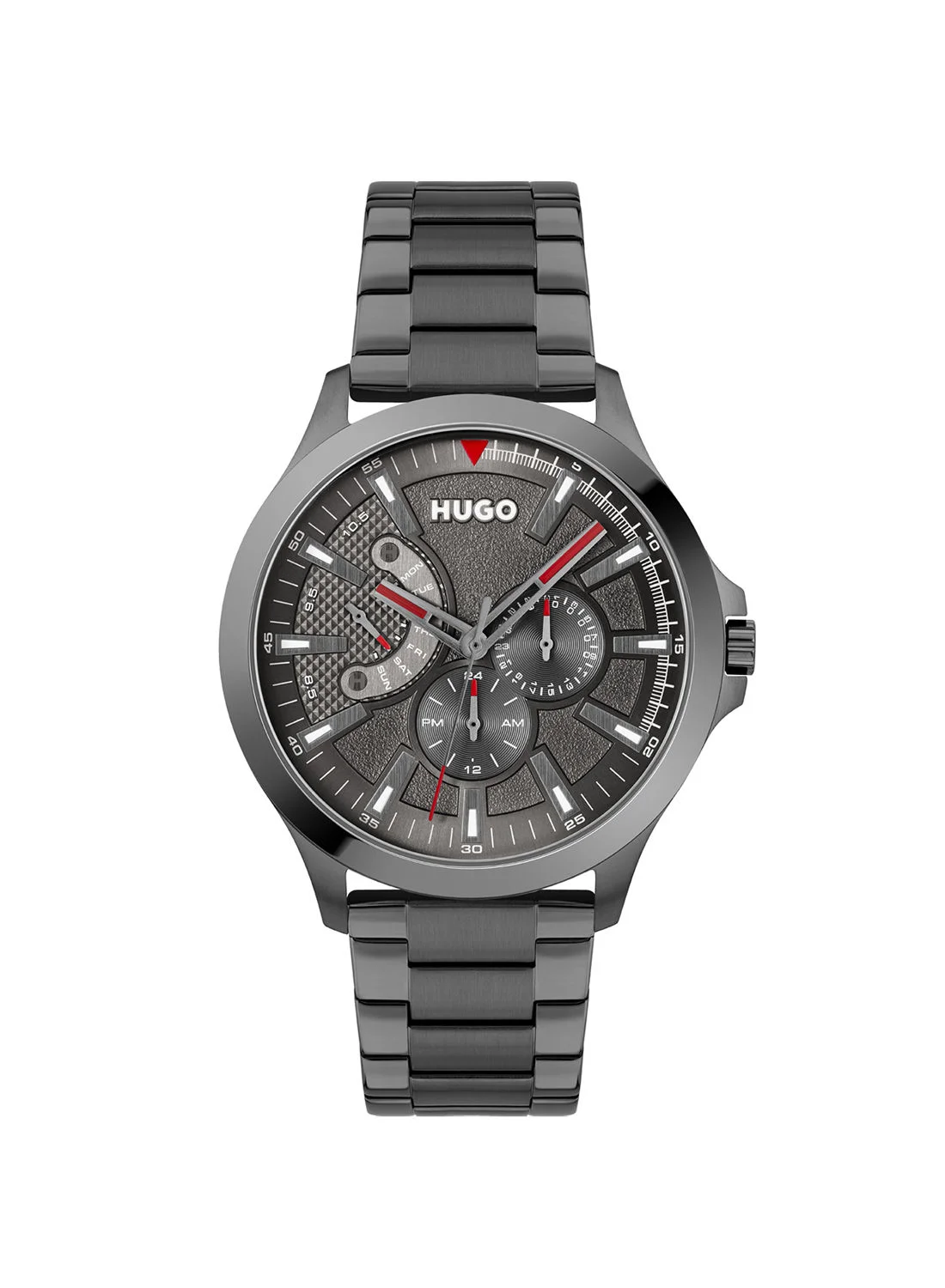Premium Analog Quartz Wristwatch with Leather Strap for Men (Grey Dial, 42mm) mwx84