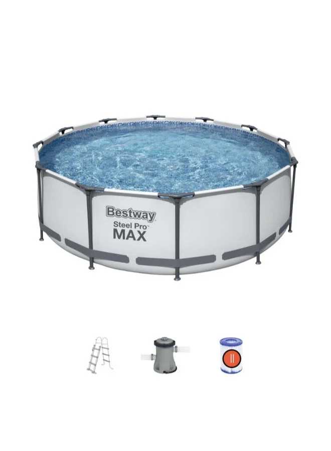 Premium Steel Frame Above Ground Swimming Pool Set (366x100cm) bq09v