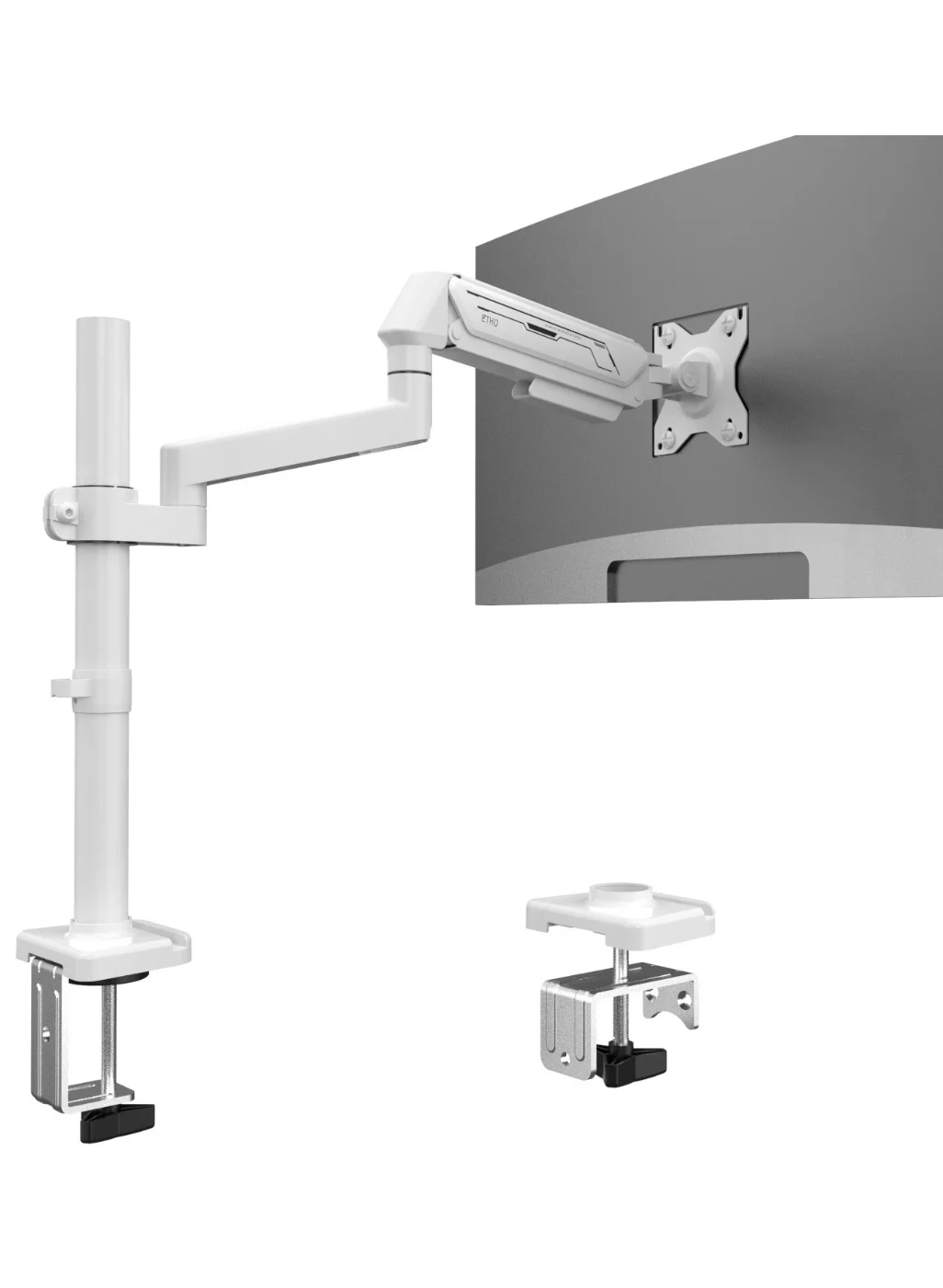 ETHU Premium Gas Spring Monitor Stand Single Arm for 13-32 Inch Screens (White, 9kg Capacity) 221xu
