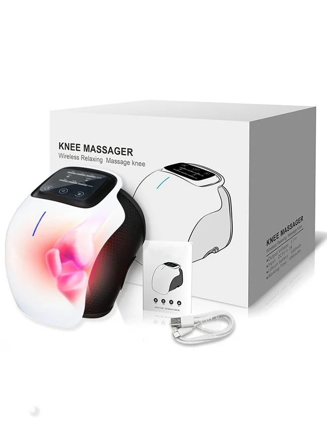 GUDOO 4-in-1 Wireless Knee Massager with Infrared Heat and Vibration for Joint Support and Muscle Relaxation (Adjustable Temperature, One Size) uc8ha
