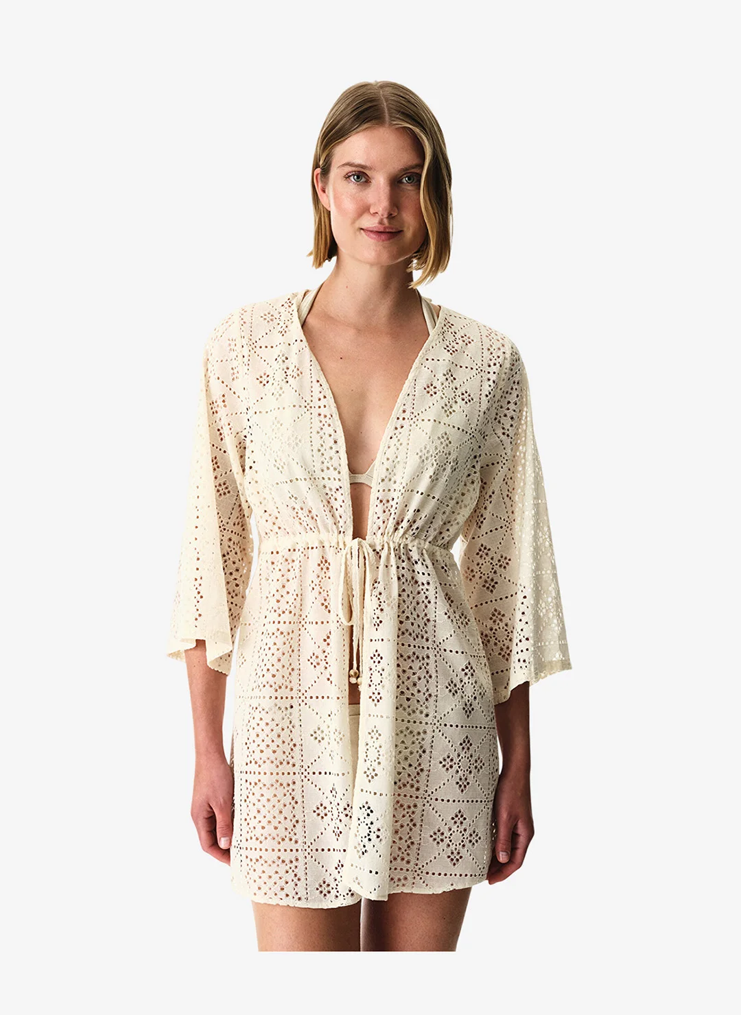 Penti Jasmine Kimono Lightweight Cover-Up for Women (Ecru, One Size) yhenl