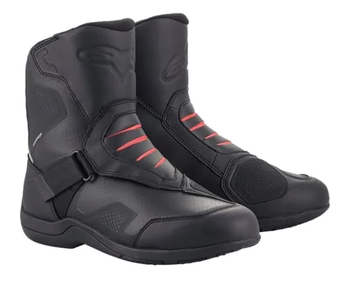 Premium Waterproof Motorcycle Touring Boots for Men Lightweight Microfiber Abrasion-Resistant Gear (Black, Size 47) g3c00