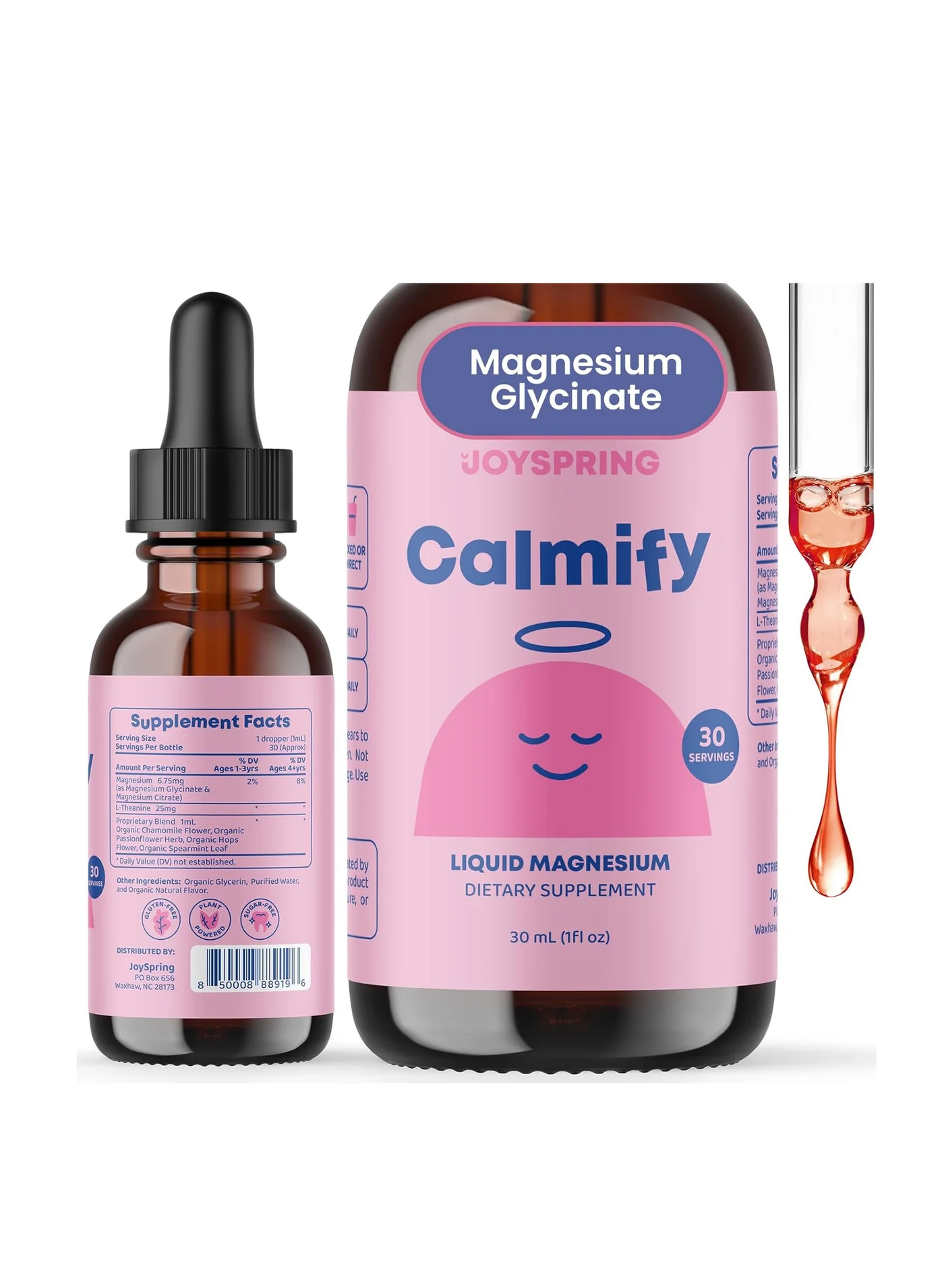 JoySpring Magnesium Citrate & Glycinate Liquid Supplement for Kids & Teens (30 mL) g3jno