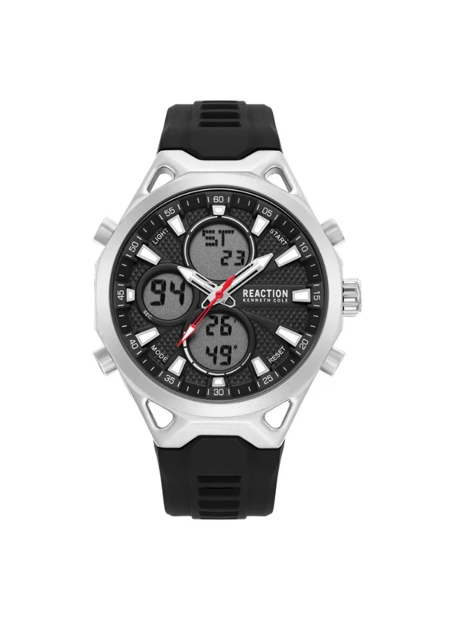 Premium Men's Analog Digital Sport Watch with Silicone Strap (Black, 45mm) jiegs