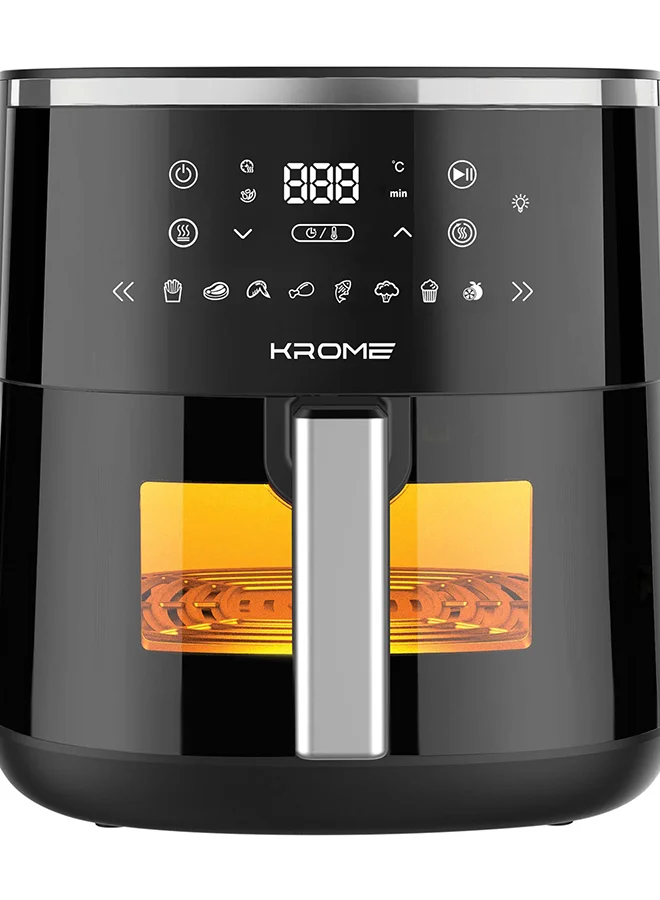 KROME Digital Air Fryer with Viewing Window and 8 Cooking Menus (Black, 4.2 L) usci8
