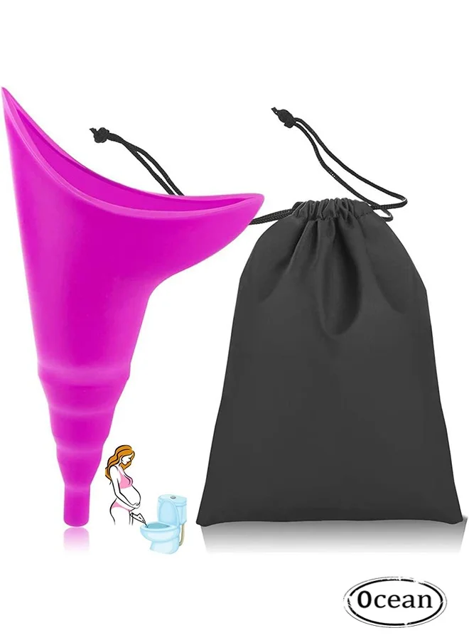 JS Female Urination Device Portable Reusable Pee Funnel for Travel Hiking Camping (Purple, 1 Piece) bkcpi