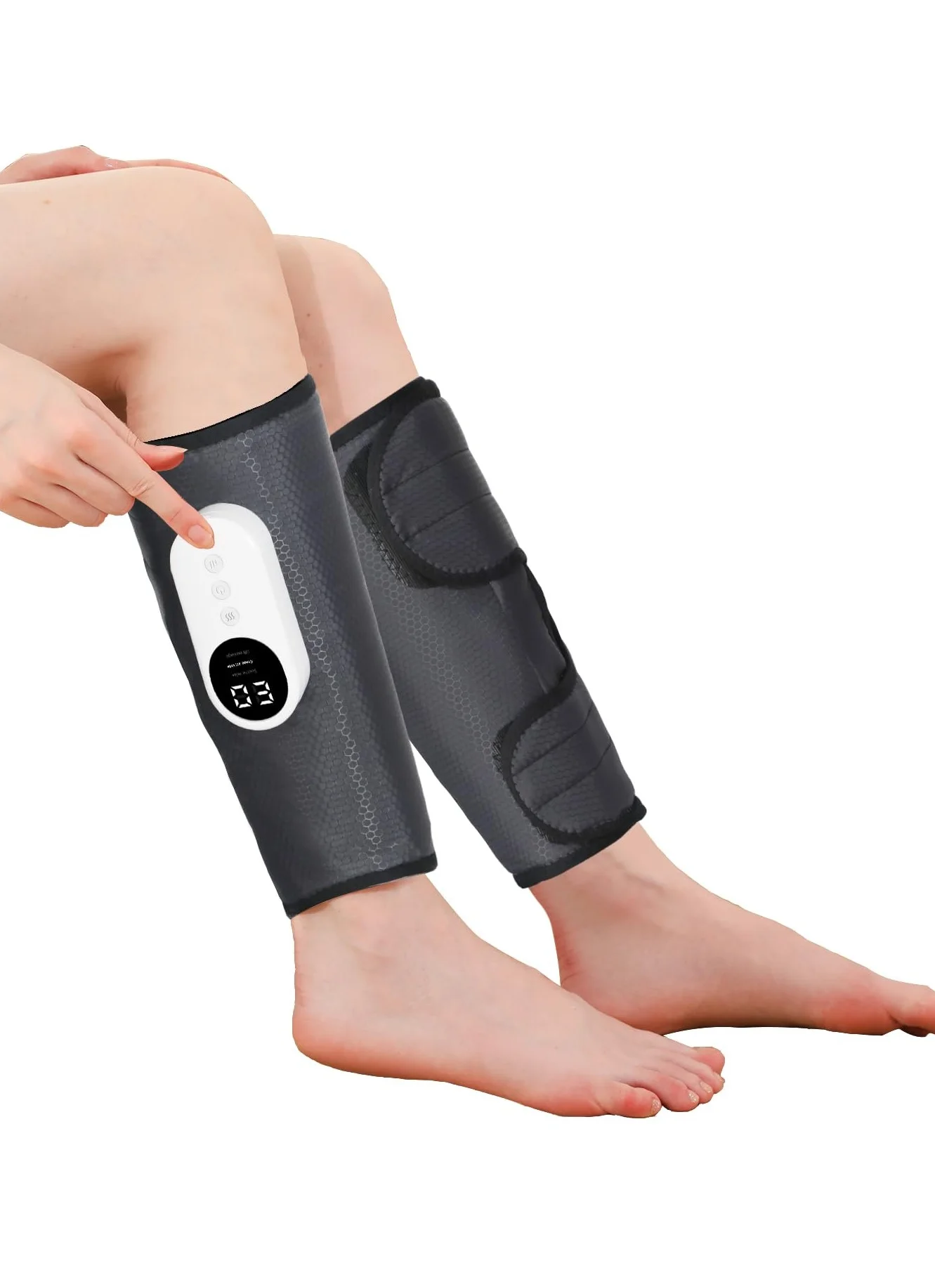 Premium Electric Leg Massager Wireless Air Compression Heating Calf Massager for Muscle Relaxation and Circulation (2 Pieces) pr2bt