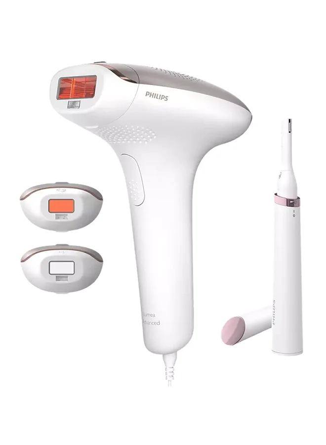 Professional IPL Hair Removal Device Premium Light-Based System for Body and Face (White/Rose Gold, 1 Unit) exa4z